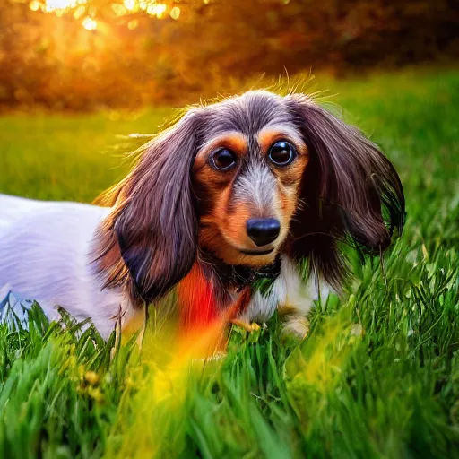 Long haired multi colored hot sale dachshund