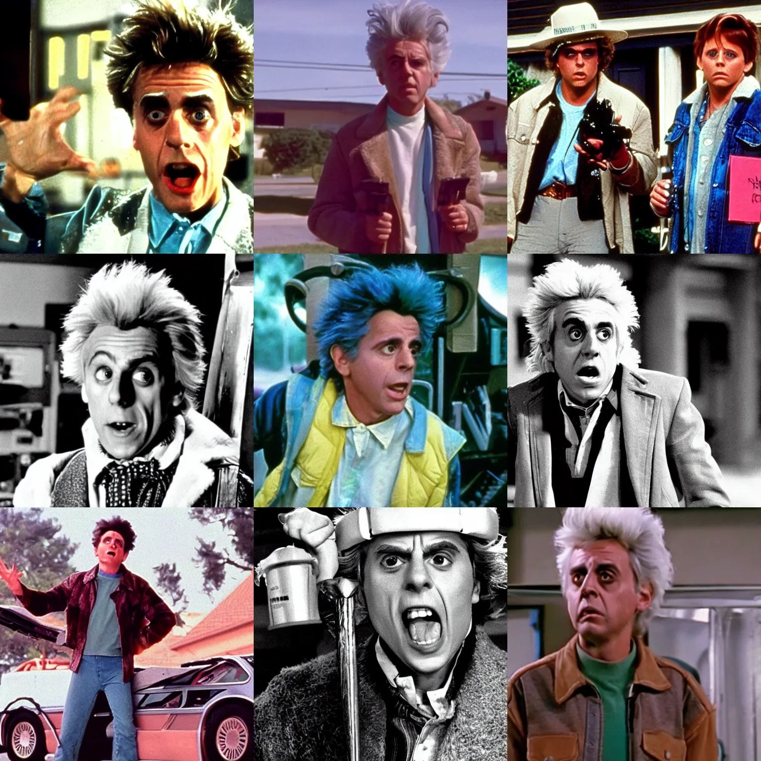 Prompt: rick sanchez in back to the future (1985)