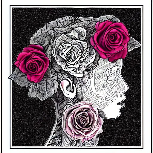 Prompt: the anatomy of a head of lettuce with roses that resemble a beautiful young woman, an ultrafine detailed illustration by james jean, intricate linework, bright colors, final fantasy, behance contest winner, vanitas, angular, altermodern, unreal engine 5 highly rendered, global illumination, radiant light, detailed and intricate environment