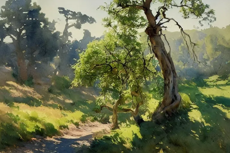 Prompt: watercolor painting of young oak tree in portugal, art by hans gude, art by hans dahl, by jesper ejsing, art by anders zorn, wonderful masterpiece by greg rutkowski, cinematic light, american romanticism by greg manchess, creation by tyler edlin