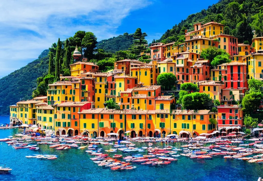 Prompt: Portofino Italy on a sunny day