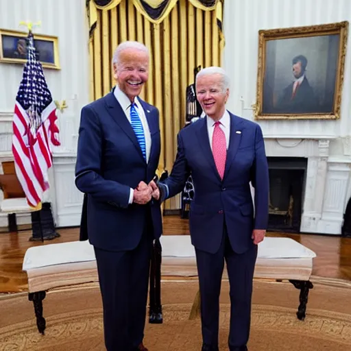 Prompt: joe biden shaking hands with jeffry epstein