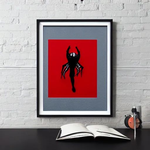 Image similar to spiderman silk screen banksy, 8 k, studio lighting