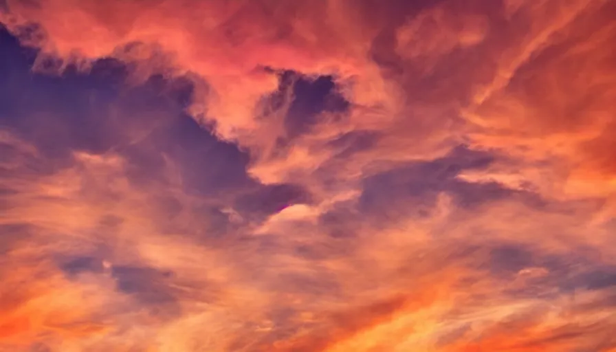 Image similar to beautiful clouds in the shape of curvy women, realistic, detailed, orange / pink sky, dreamy