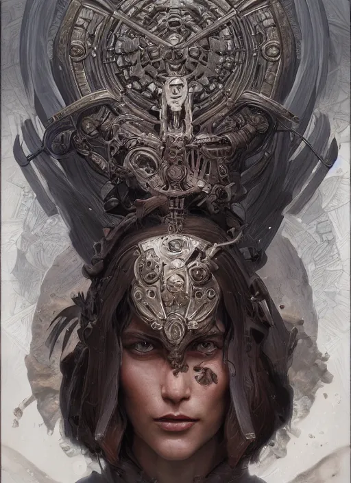 Image similar to symmetry!! conan the barbarian, machine parts embedded into face, intricate, elegant, highly detailed, digital painting, artstation, concept art, smooth, sharp focus, illustration, art by artgerm and greg rutkowski and alphonse mucha, 8 k