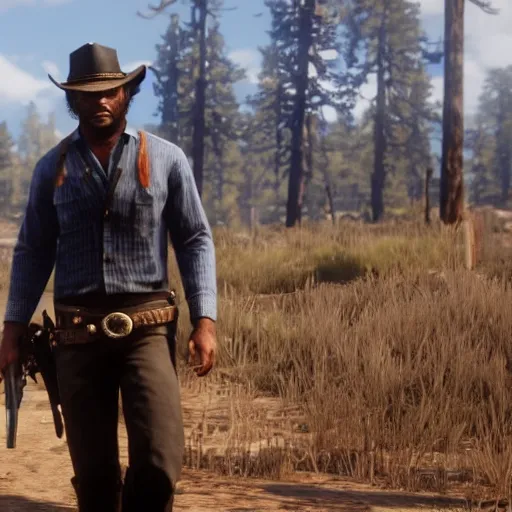 Prompt: arthur morgan with afro hair, red dead redemption 2
