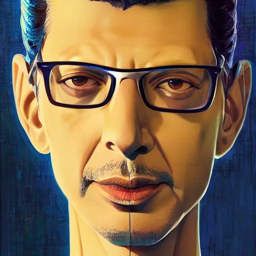 Image similar to jeff goldblum portrait as manga girl, realistic shaded perfect face, fine details. anime. realistic shaded lighting poster by ilya kuvshinov katsuhiro otomo ghost - in - the - shell, magali villeneuve, artgerm, jeremy lipkin and michael garmash and rob rey