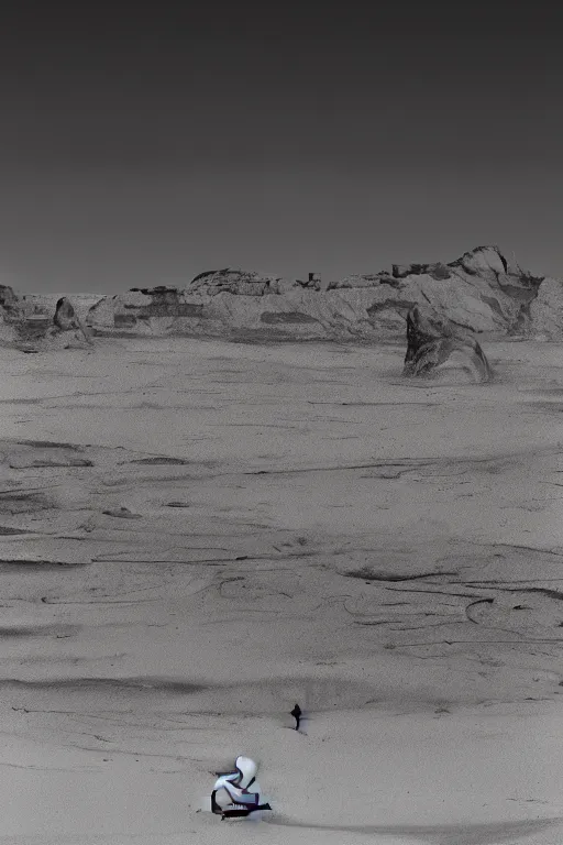 Prompt: scenes from the utah desert by john schoenherr, cinematic matte painting, zaha hadid building, 8 k, dark moody monochrome color palate