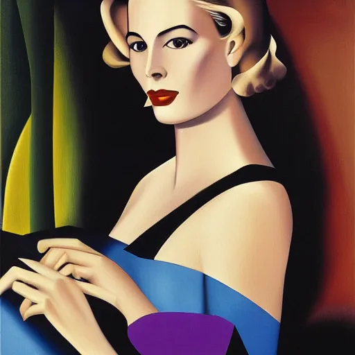 Prompt: painting of Grace Kelly by Tamara de lempicka 8k high definition high quality