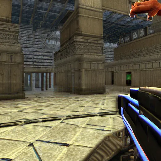 Image similar to Obama in Unreal Tournament 1999, PC game screenshot