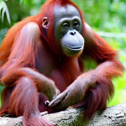 Image similar to Blindfolded Orangutan trying to solve Rubic cube