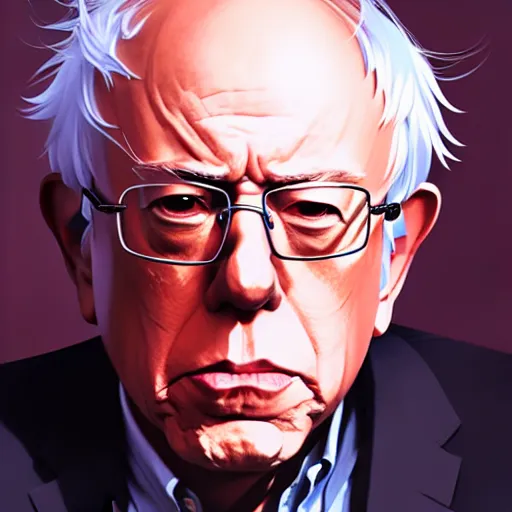 Image similar to bernie sanders, portrait shinkai makoto studio ghibli studio key hideaki anno sakimichan stanley artgerm lau rossdraws james jean marc simonetti elegant highly detailed digital painting artstation pixiv