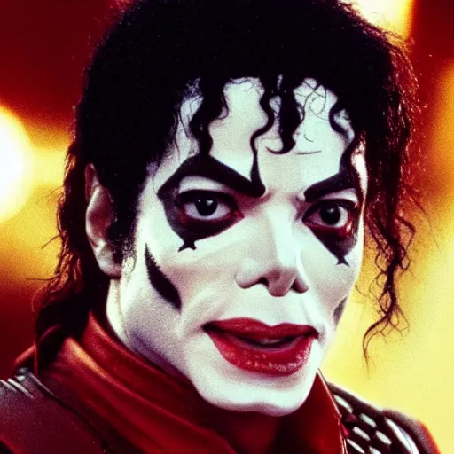 Image similar to a film still of michael jackson starring in a blockbuster film as darth maul from star wars, shallow depth of field, cinematic, award winning cgi, vfx, film still