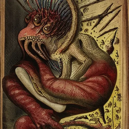 Image similar to bizarre bestiary of repressed unconscious emotional monsters and creatures