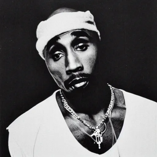 Image similar to photo of 2pac today if he was still alive.