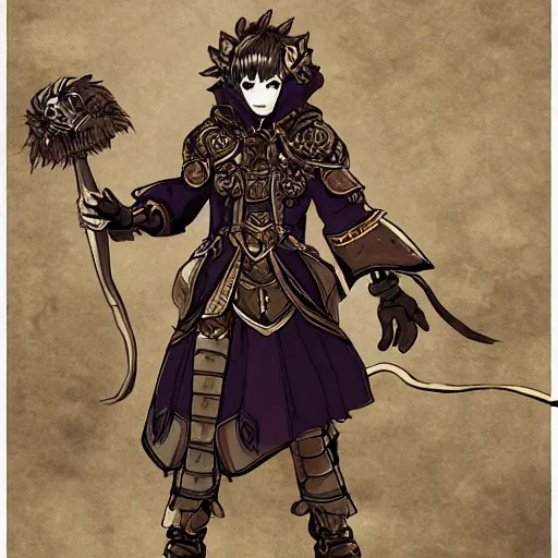 Prompt: mage with lion head, rpg character design by akihiko yoshida