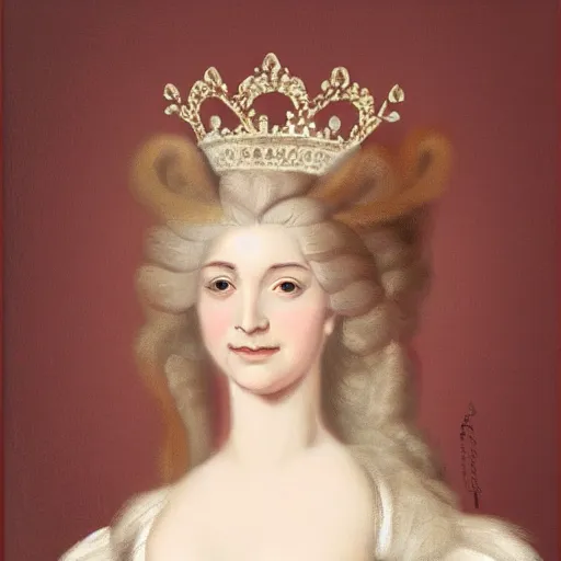 Prompt: a feminine 1 7 0 0 s portrait of kim petras as a french queen, artstation, fineartamerica