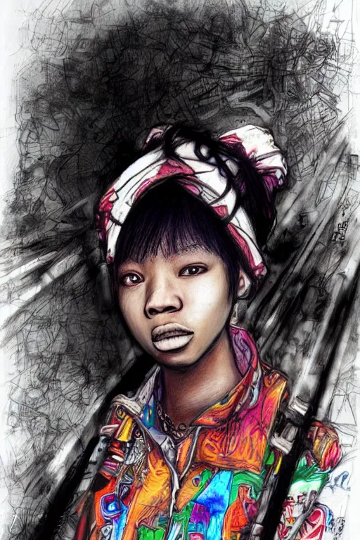 Prompt: hip hop not dead just life in underground, high definition, 8 0 m. m lens, realistic, sketch and art by jacqueline e, mongezi ncaphayi, color by bo feng lin, trending deviantart