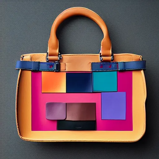 Image similar to designer handbag in the shape of an artist's palette