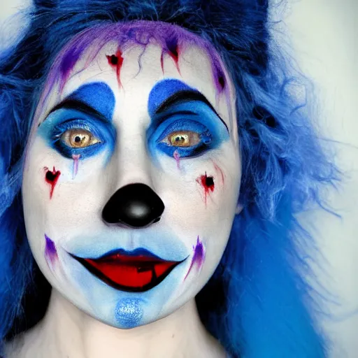Sommetider Bekostning smog a person with blue hair and a clown makeup, a | Stable Diffusion | OpenArt