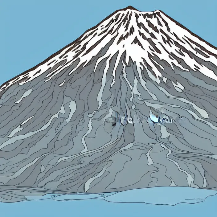 Prompt: vector illustration of mount taranaki