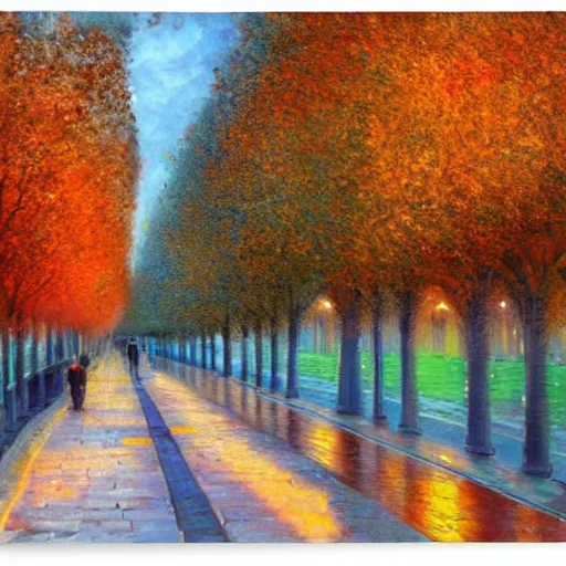 Image similar to parissiene walkways by leonid alfremov