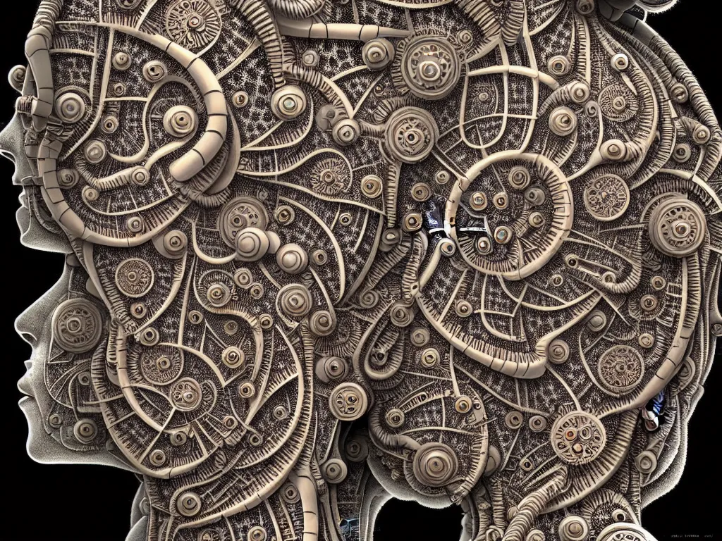 Image similar to highly detailed photo of robot dream fractal, trending on deviantart, neo surrealism, sharp focus, a lot of little details, octane, masterpiece, art by ernst haeckel