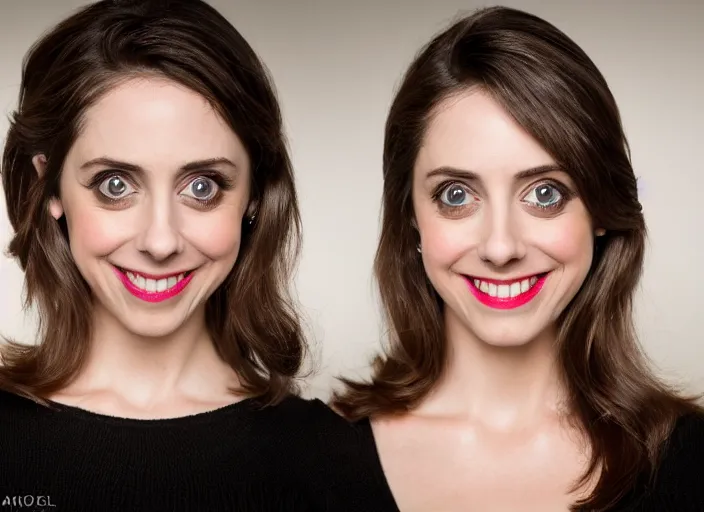 Prompt: a closeup, 4 5 mm, detailed photograph of a woman looking at camera with a seductive smile, alison brie, beautiful low light, 4 5 mm, by franz lanting