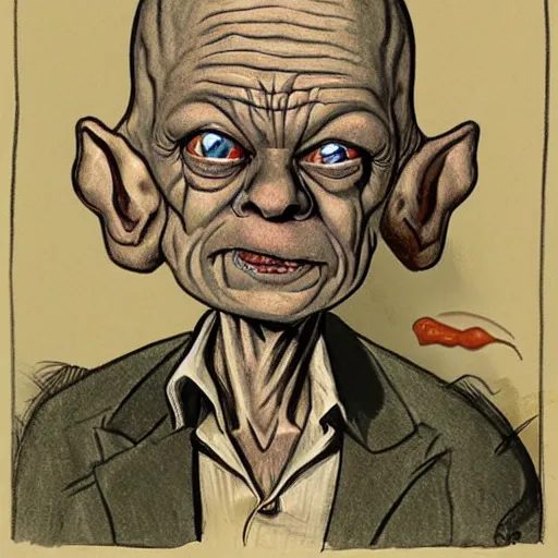 Image similar to caricature of gollum