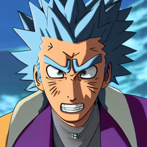 Image similar to Rick Sanchez in Naruto 4K detailed Digital art