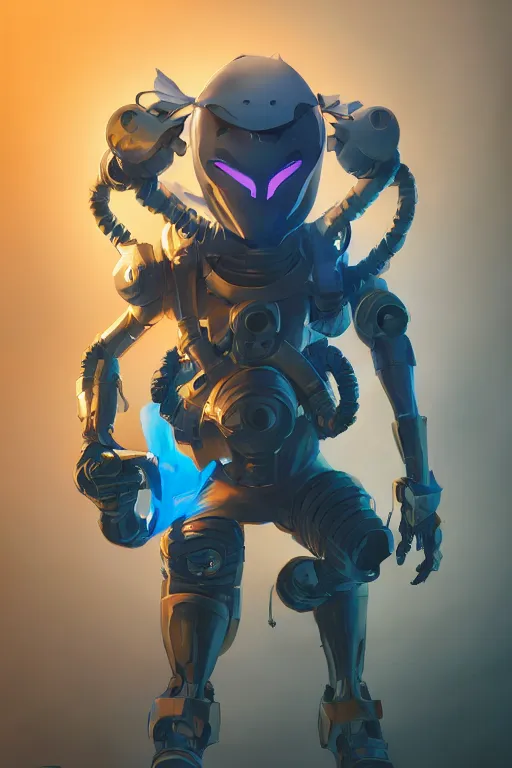 Image similar to epic mask helmet robot ninja portrait stylized as fornite style game design fanart by concept artist gervasio canda, behance hd by jesper ejsing, by rhads, makoto shinkai and lois van baarle, ilya kuvshinov, rossdraws global illumination radiating a glowing aura global illumination ray tracing hdr render in unreal engine 5