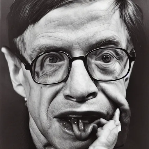 Prompt: chuck close Stephen hawking