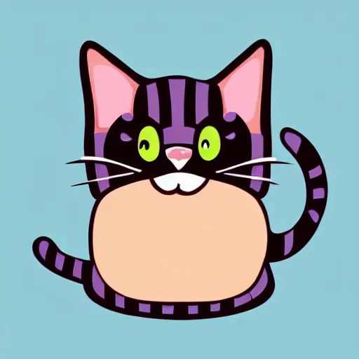 Image similar to “cute kitty vector art, blue background”