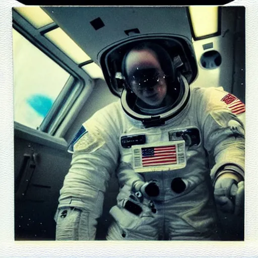 Image similar to 1 8 0 0 astronauta, polaroid photo, perfect photo, photo pinterest