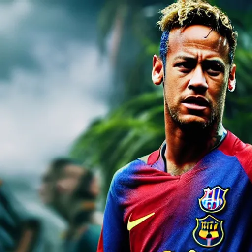 Prompt: a still of neymar jr in jurassic world, cinematic shot, cinematic lighting, 4k HD