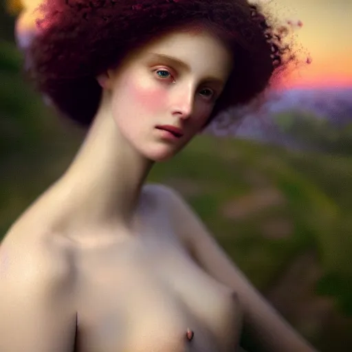 Image similar to photographic portrait of a stunningly beautiful 1 9 th century french renaissance female in soft dreamy light at sunset, contemporary fashion shoot, by edward robert hughes, annie leibovitz and steve mccurry, david lazar, jimmy nelsson, breathtaking, 8 k resolution, extremely detailed, beautiful, establishing shot, artistic, hyperrealistic, beautiful face, octane render