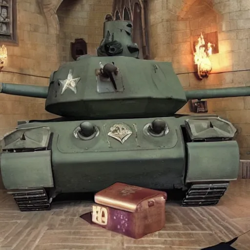 Image similar to Photo of a tank in Hogwarts common room