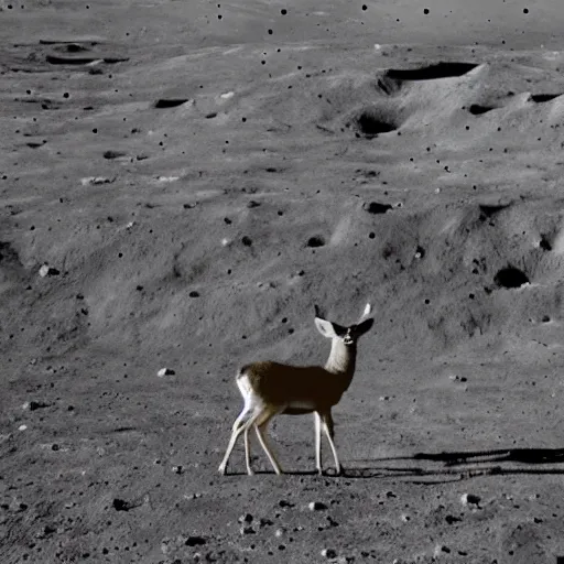 Prompt: deer on the moon