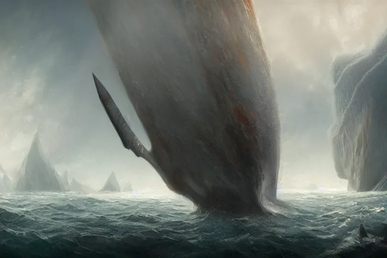 Prompt: Scylla and Charybdis and a Trireme by Jessica Rossier and HR Giger cinematic concept painting