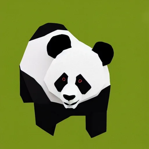 Prompt: panda, low poly, isometric, 3D render, white background