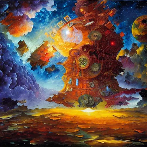 Prompt: art by android jones, james christensen, rob gonsalves, paul lehr, leonid afremov and tim white