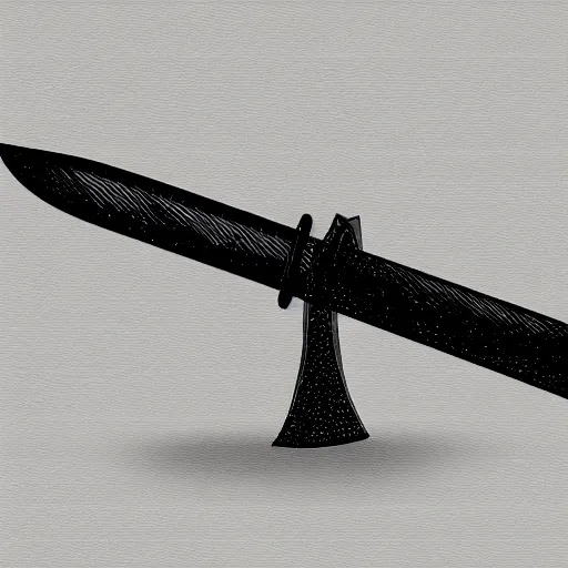 Image similar to an evil black sword on a blank background. ( rpg illustration )