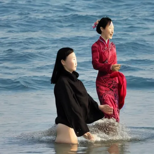 Image similar to a chinese woman ( 2 7 ) arises from the sea