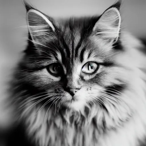 Image similar to a grey siberian cat, nikon fe 5 0 mm f / 1. 2