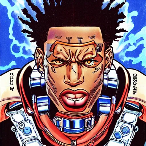 Prompt: a t - travis scott as 8 0 0 terminator in yusuke murata style, detailed