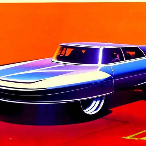 Image similar to concept art for a car that shoots poisonous gas, painted by syd mead, high quality