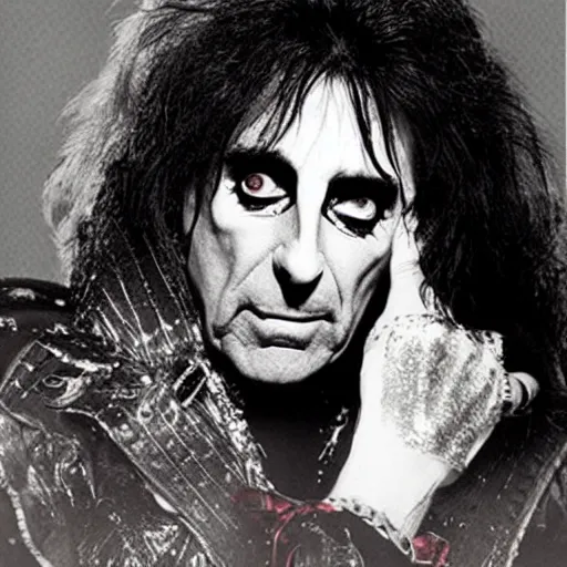 Image similar to alice cooper as a divine deity