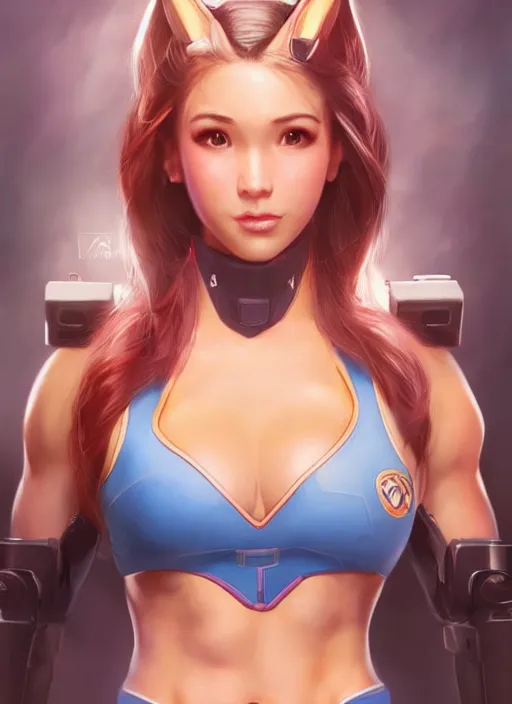 Prompt: beautiful portrait of a gorgeous personal trainer who looks like D. Va , character design by Ross Tran, artgerm detailed, soft lighting