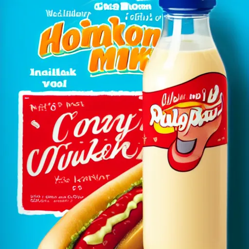 Image similar to hotdog milk