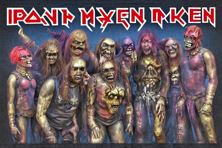 Image similar to 3d sculpt of a heavy metal inspired sign for a circus called 'the dark metal carnival', iron maiden, artstaton, digital illustration